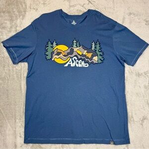 Ascend Bass Pro Shop Men’s T-Shirt Short Sleeves Organic Cotton Blue Size XL